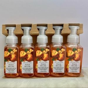 Bath & Body Works - PEACH BELLINI - Gentle Foaming Hand Soap - Lot of 5 - NEW